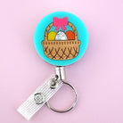 Acrylic Easter egg basket retractable metal nurse badge reel